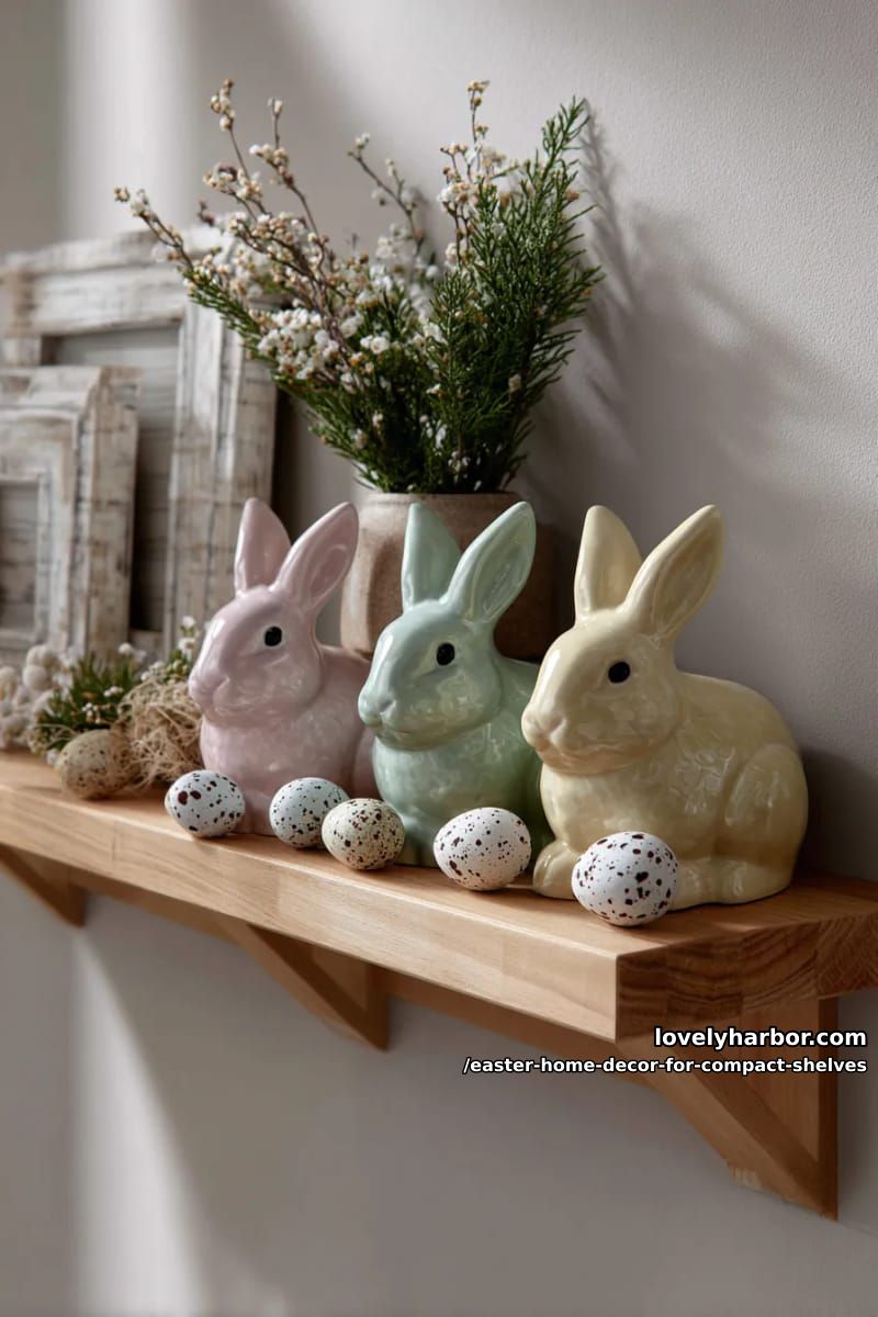 pastel ceramic bunny trio 1