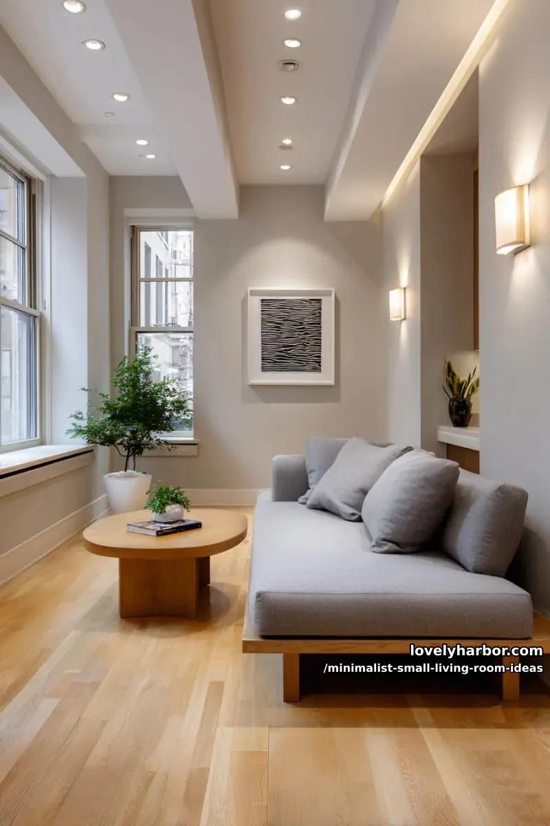 recessed ceiling lighting paired with discreet wall sconces 1
