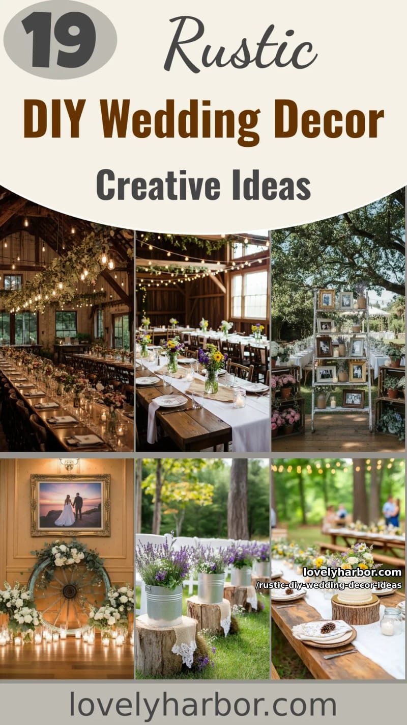 19 Rustic DIY Wedding Decor Ideas with Dreamy Vibes 53 rustic diy wedding decor ideas - Collage 52