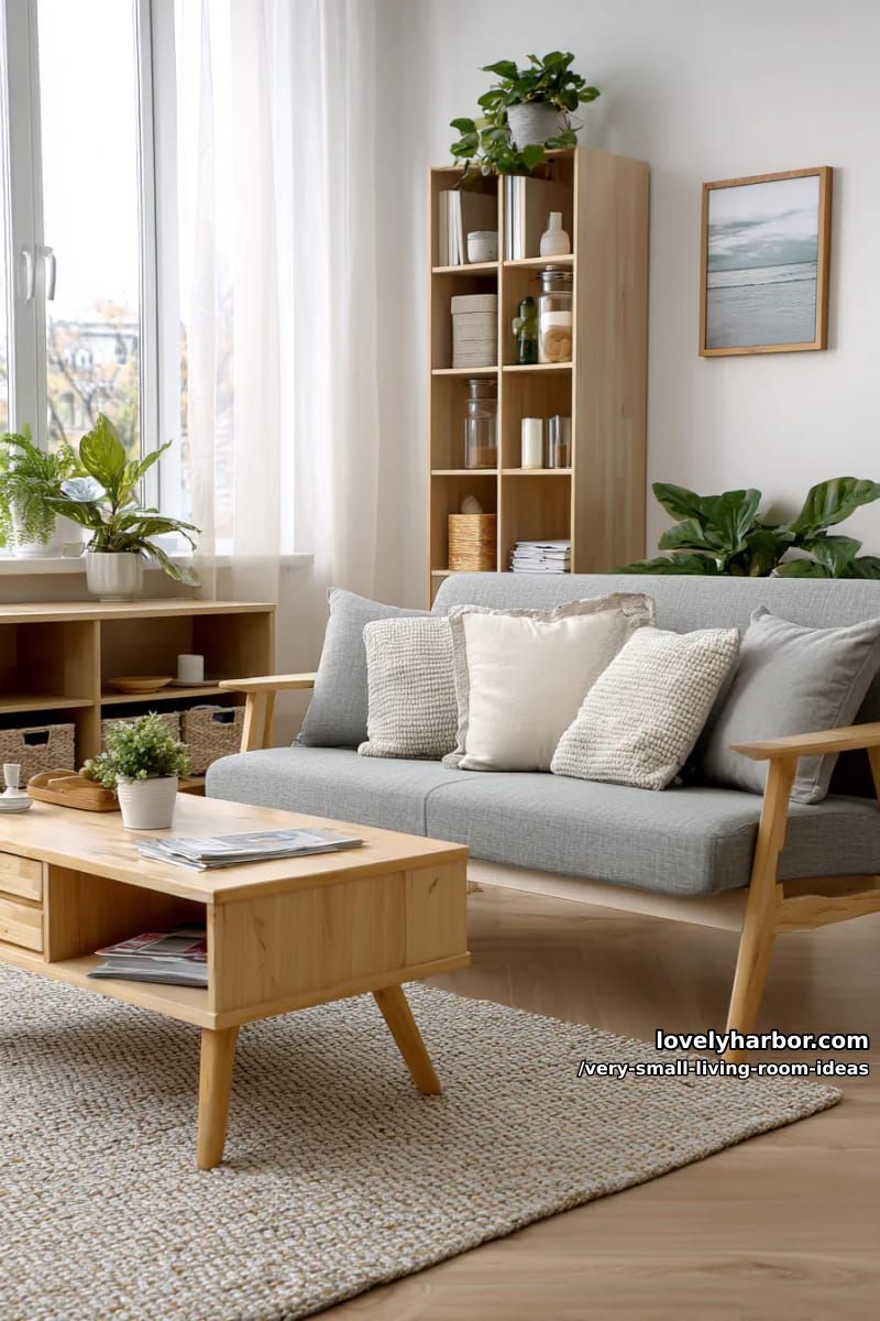 scandinavian-inspired light wood furniture with built-in storage compartments 1