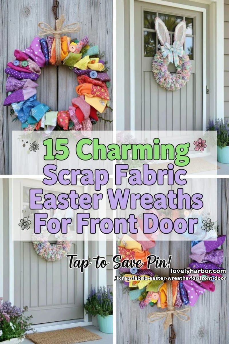15 Scrap Fabric Easter Wreath For Front Door Designs You Must Try 42 scrap fabric easter wreaths for front door - Collage 41