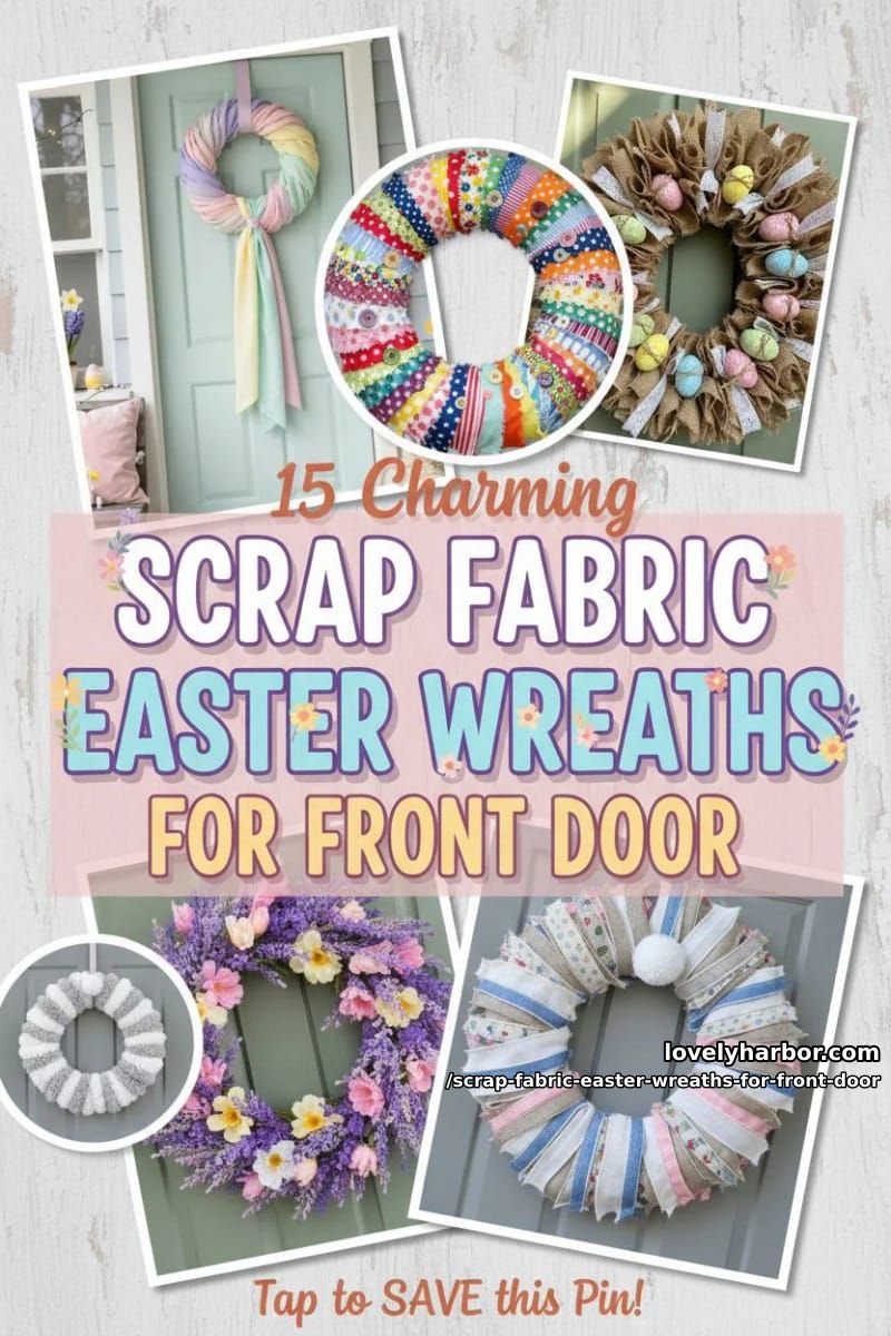 15 Scrap Fabric Easter Wreath For Front Door Designs You Must Try 43 scrap fabric easter wreaths for front door - Collage 42
