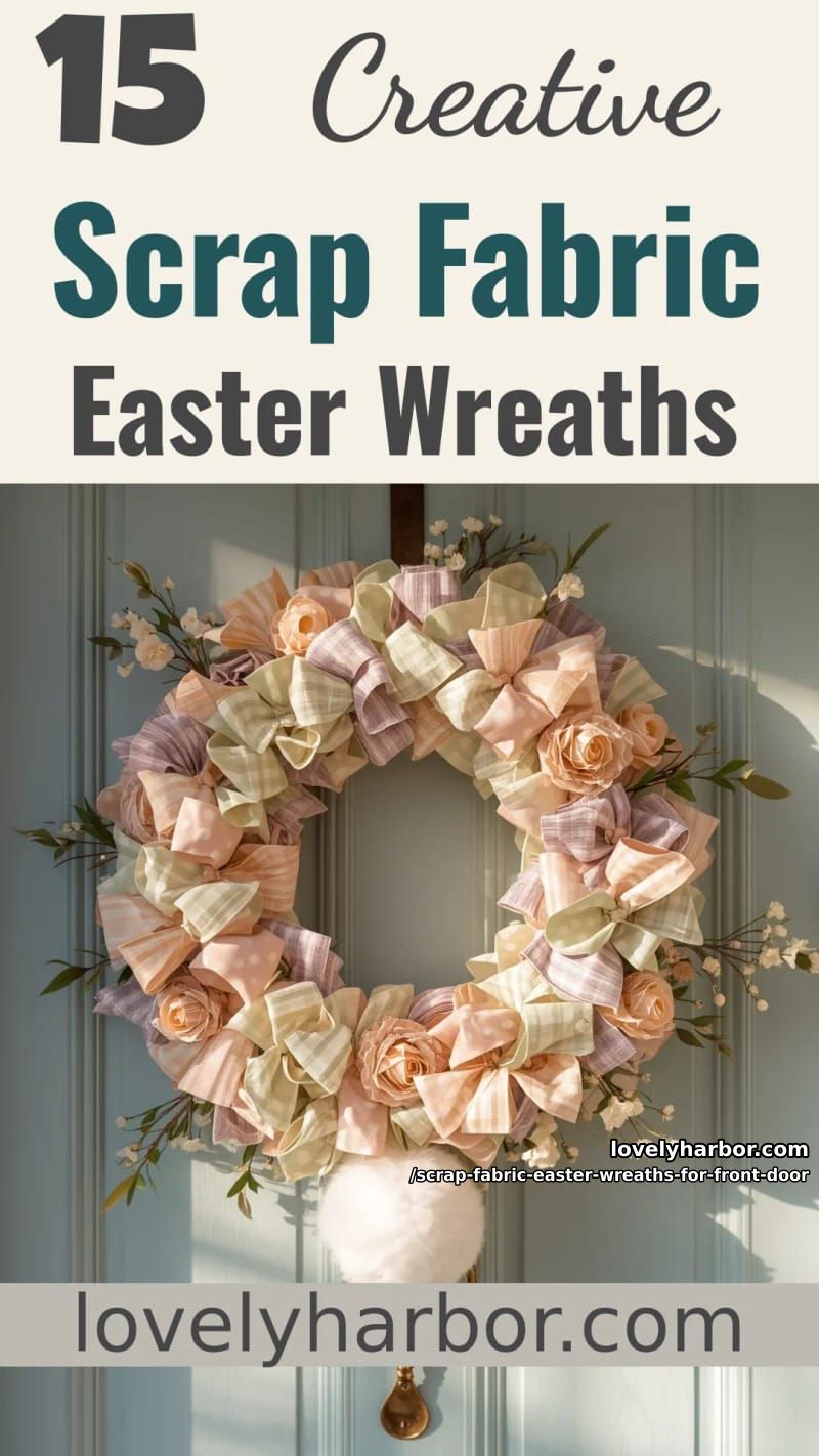 15 Scrap Fabric Easter Wreath For Front Door Designs You Must Try 46 scrap fabric easter wreaths for front door - Collage 45