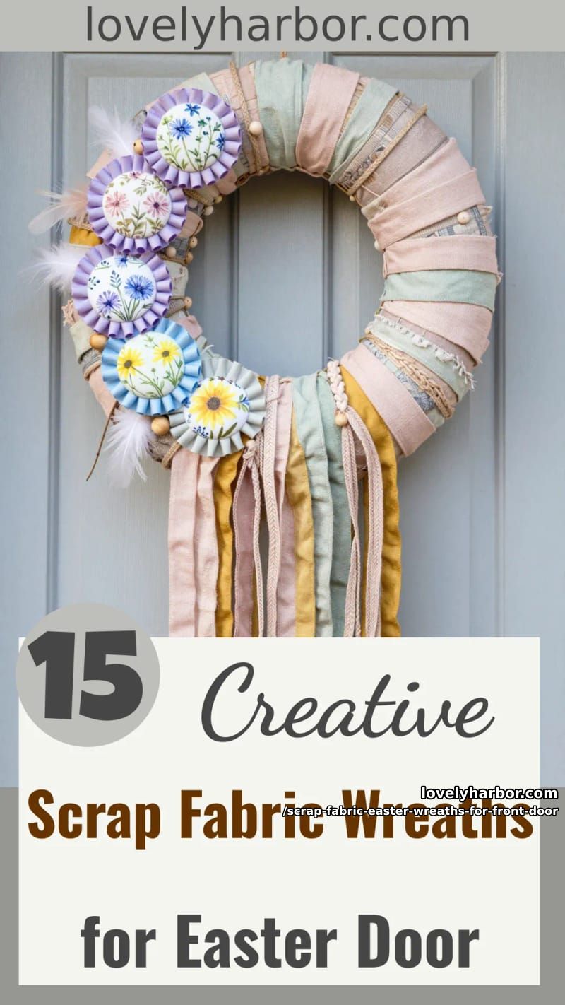 15 Scrap Fabric Easter Wreath For Front Door Designs You Must Try 54 scrap fabric easter wreaths for front door - Collage 53