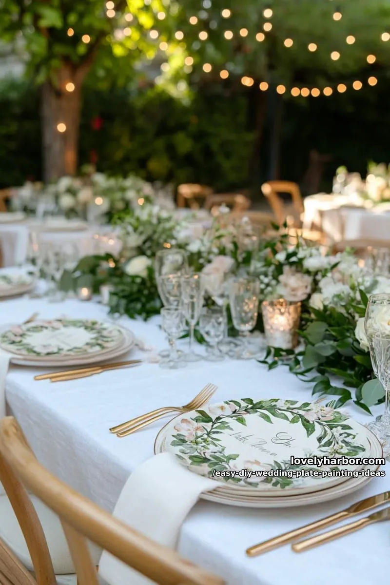 simple botanical wreath encircling the couple’s names 1