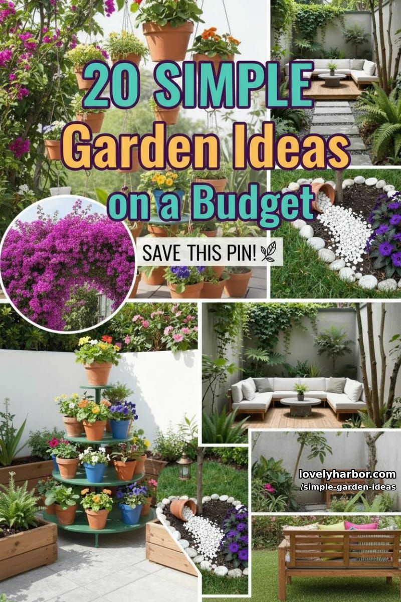20 Inspiring Simple Garden Ideas on a Budget 54 simple garden ideas - Collage 53