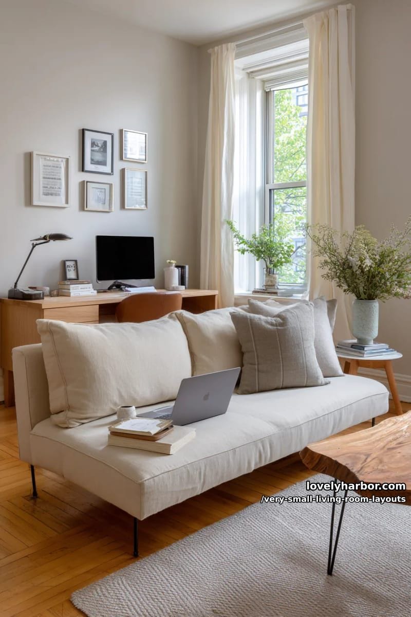 slimline console table behind sofa for workspace or display 1