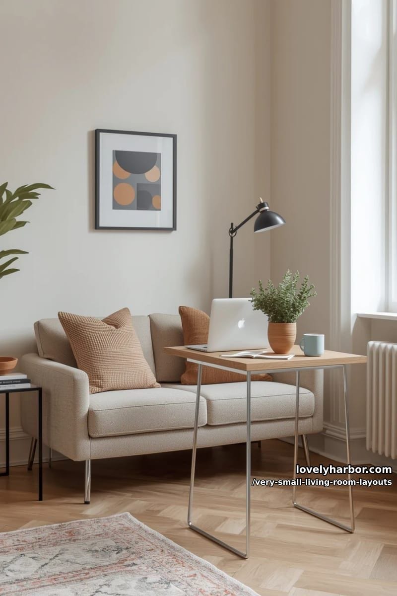 slimline console table behind sofa for workspace or display 1