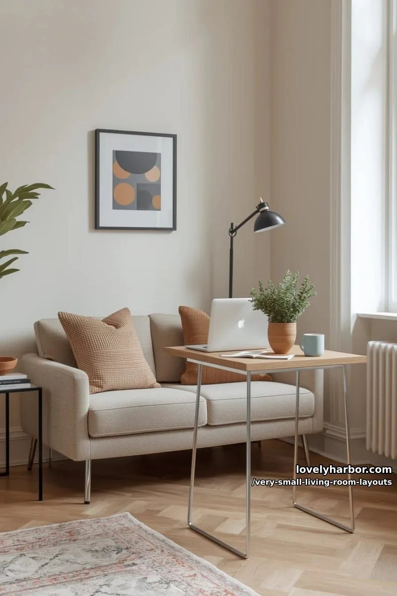 slimline console table behind sofa for workspace or display 1