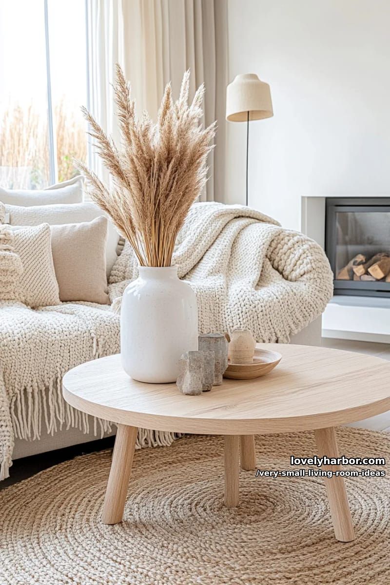 soft white and taupe color palette with cozy throws and cushions 1