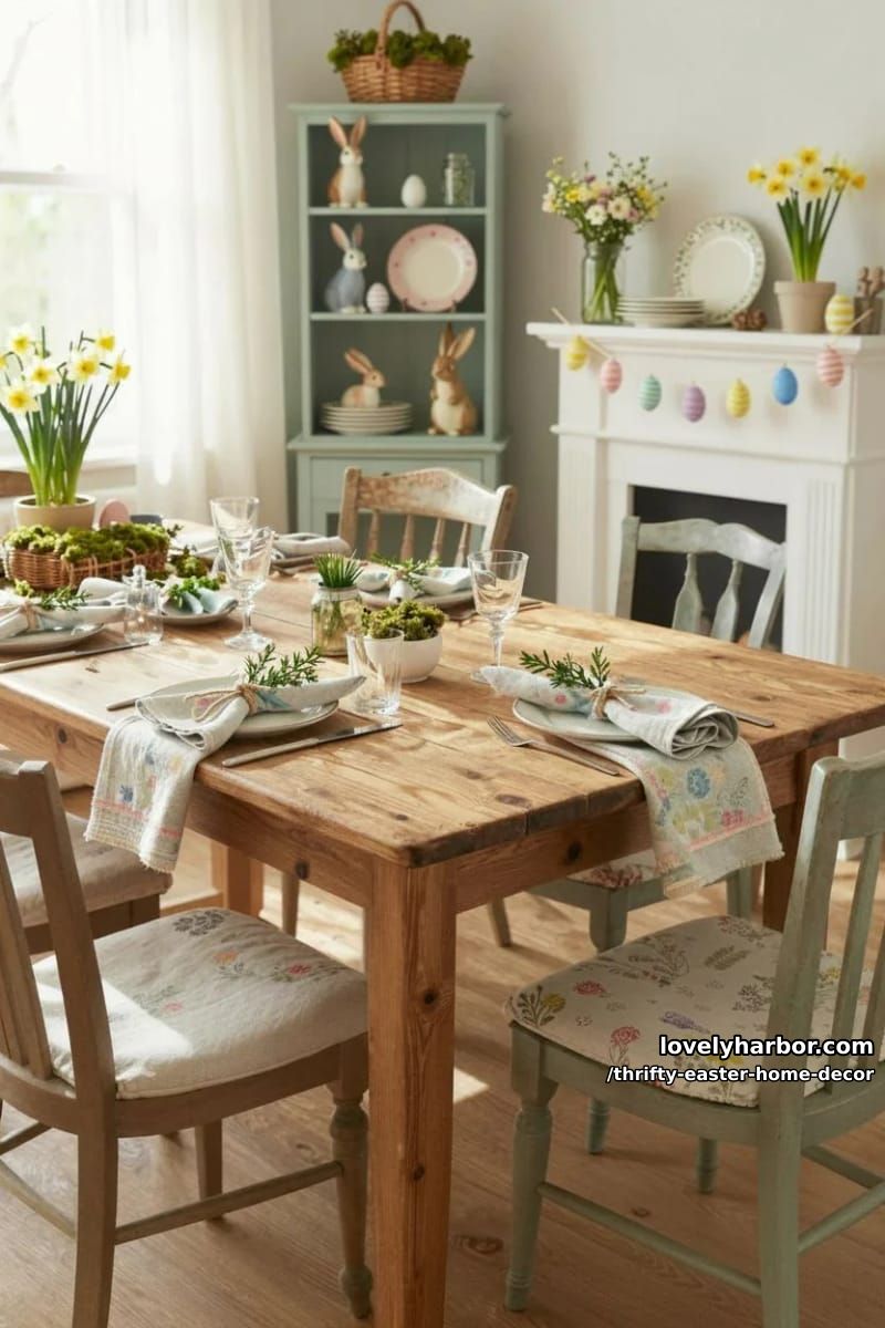 softly faded linen napkins tied with jute and a sprig of faux greenery 1