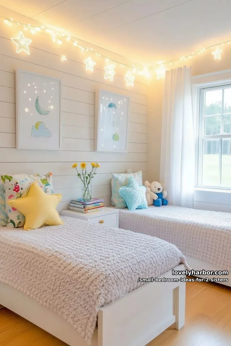 star-shaped night lights along the ceiling for a dreamy shared atmosphere 1