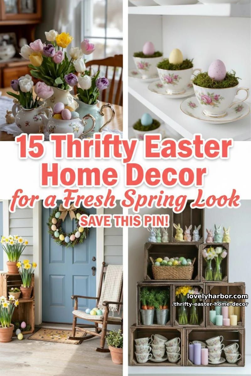15 Thrifty Easter Home Decor Finds For a Fresh Spring Look 35 thrifty easter home decor - Collage 34