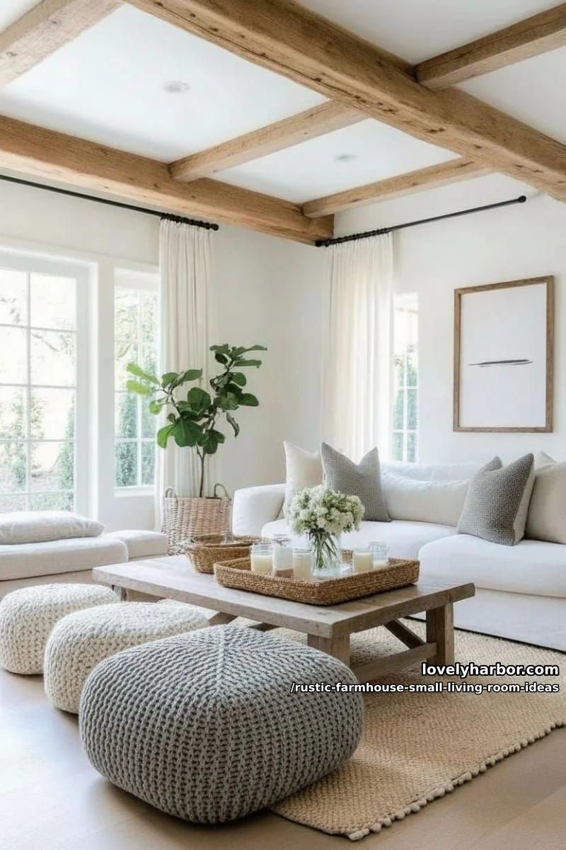 tuck wool poufs and knitted ottomans for flexible, casual seating 1