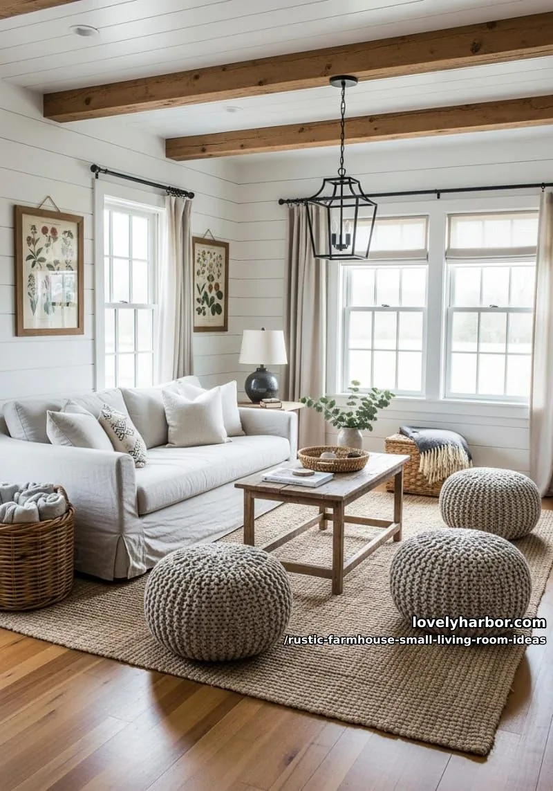 tuck wool poufs and knitted ottomans for flexible, casual seating 1