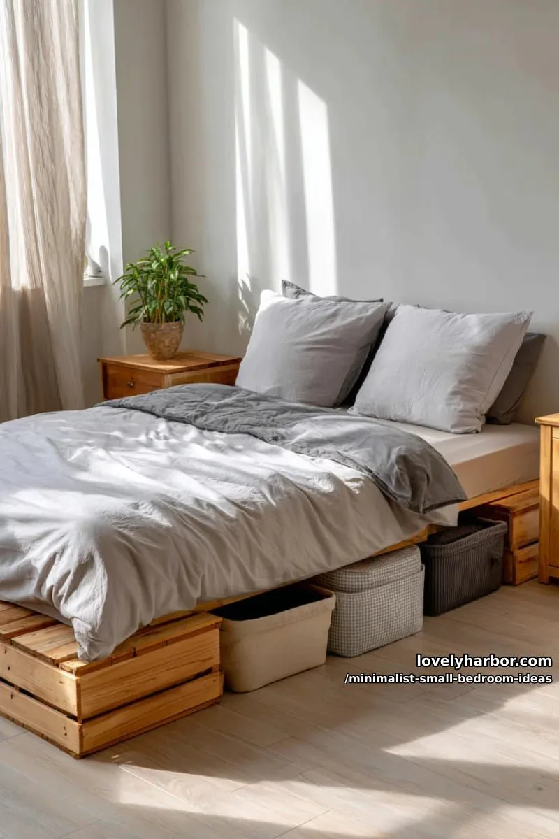 under-bed storage bins in muted tones for decluttered floor space 1