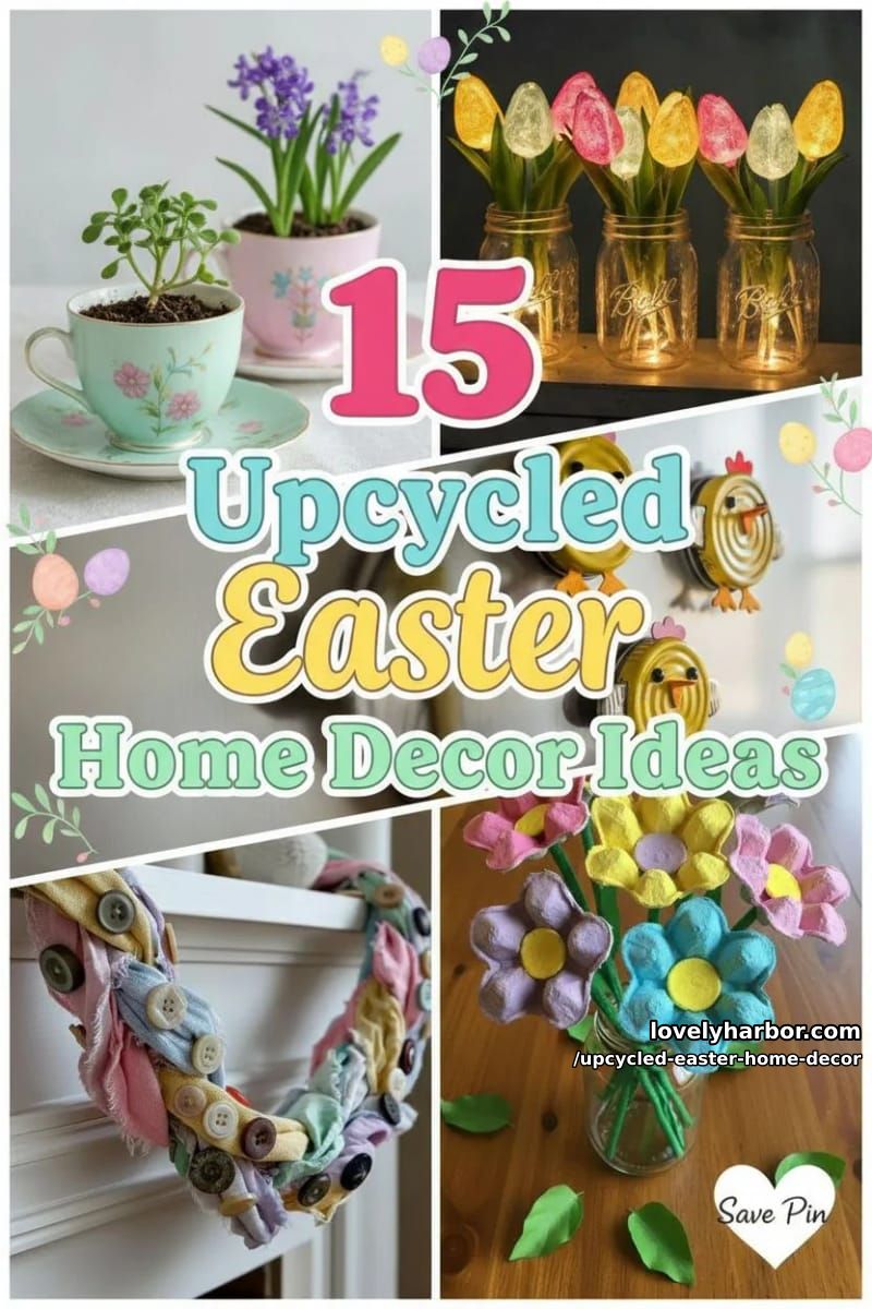 15 Upcycled Easter Home Decor That Give Old Treasures New Life 36 upcycled easter home decor - Collage 35