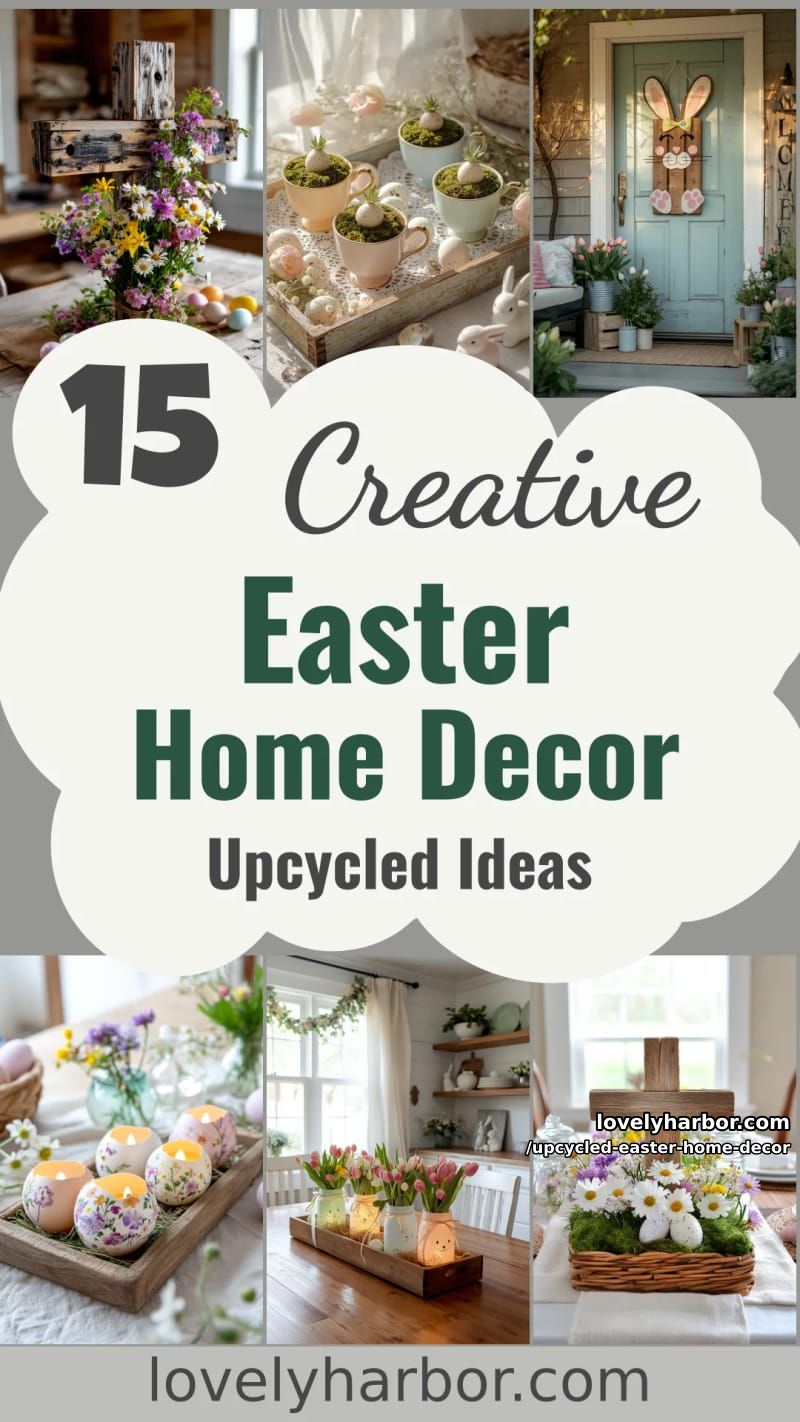 15 Upcycled Easter Home Decor That Give Old Treasures New Life 37 upcycled easter home decor - Collage 36