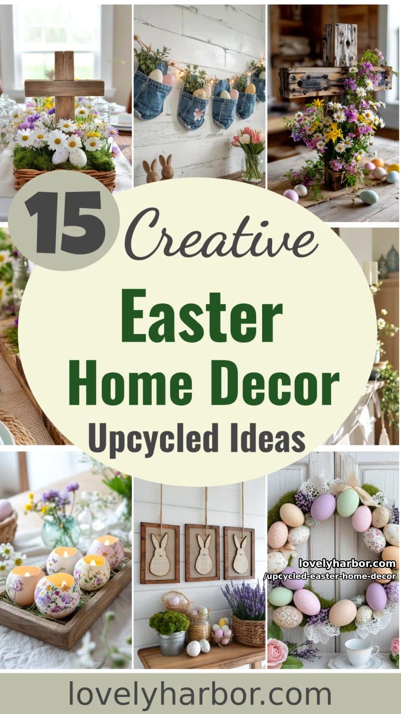 15 Upcycled Easter Home Decor That Give Old Treasures New Life 42 upcycled easter home decor - Collage 41