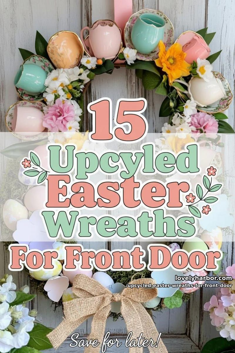 15 Upcycled Easter Wreaths For Front Door That Bring Colorful Spring Vibes 42 upcycled easter wreaths for front door - Collage 41