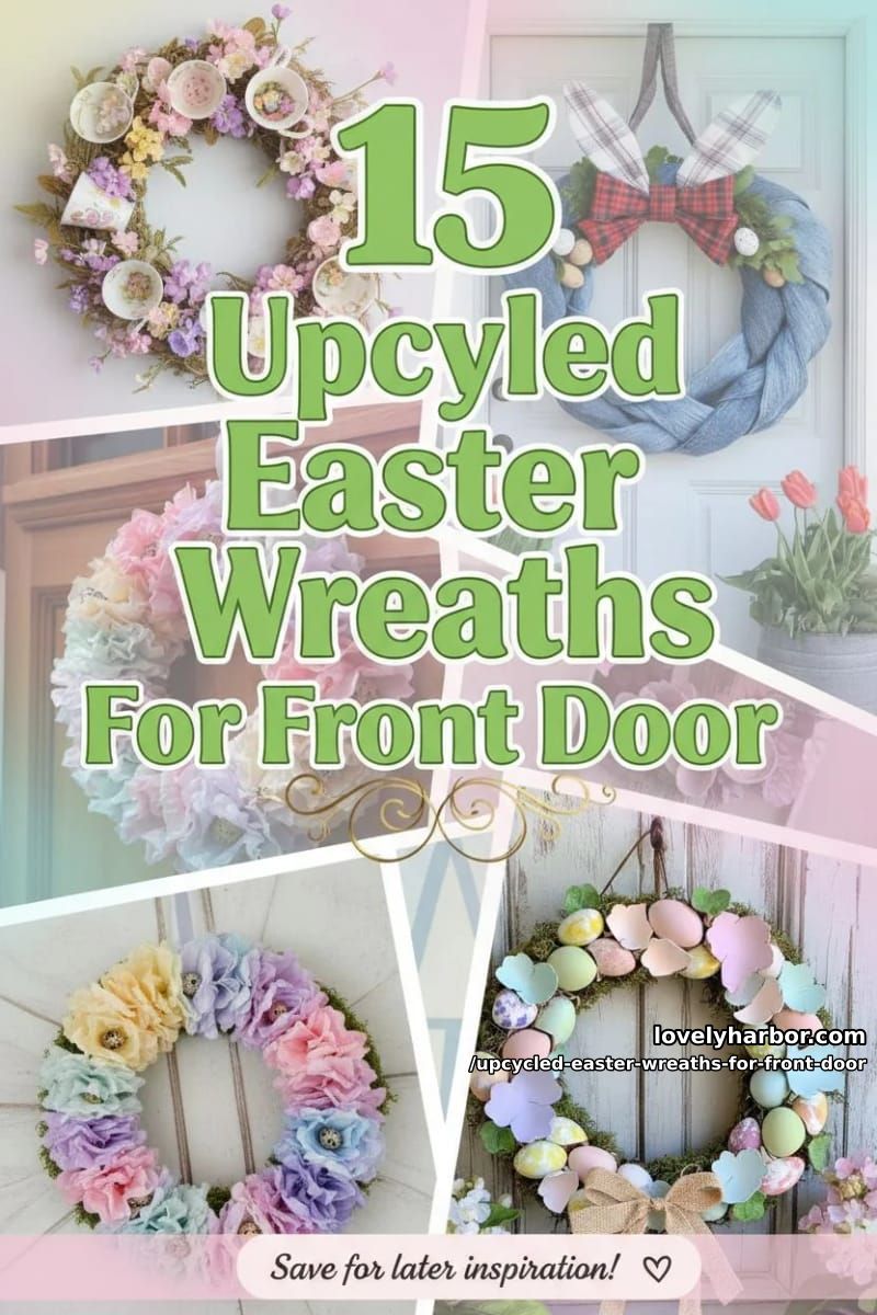 15 Upcycled Easter Wreaths For Front Door That Bring Colorful Spring Vibes 43 upcycled easter wreaths for front door - Collage 42