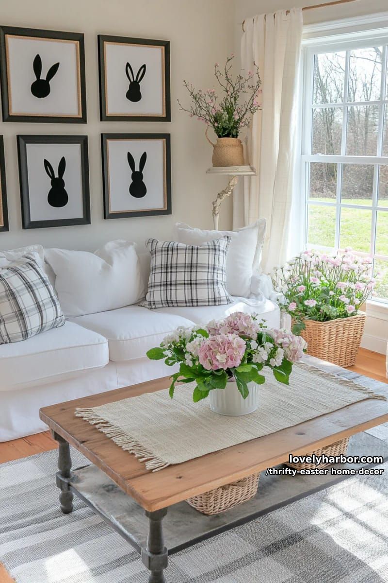 upcycled picture frames transformed into rustic bunny silhouette wall art 1