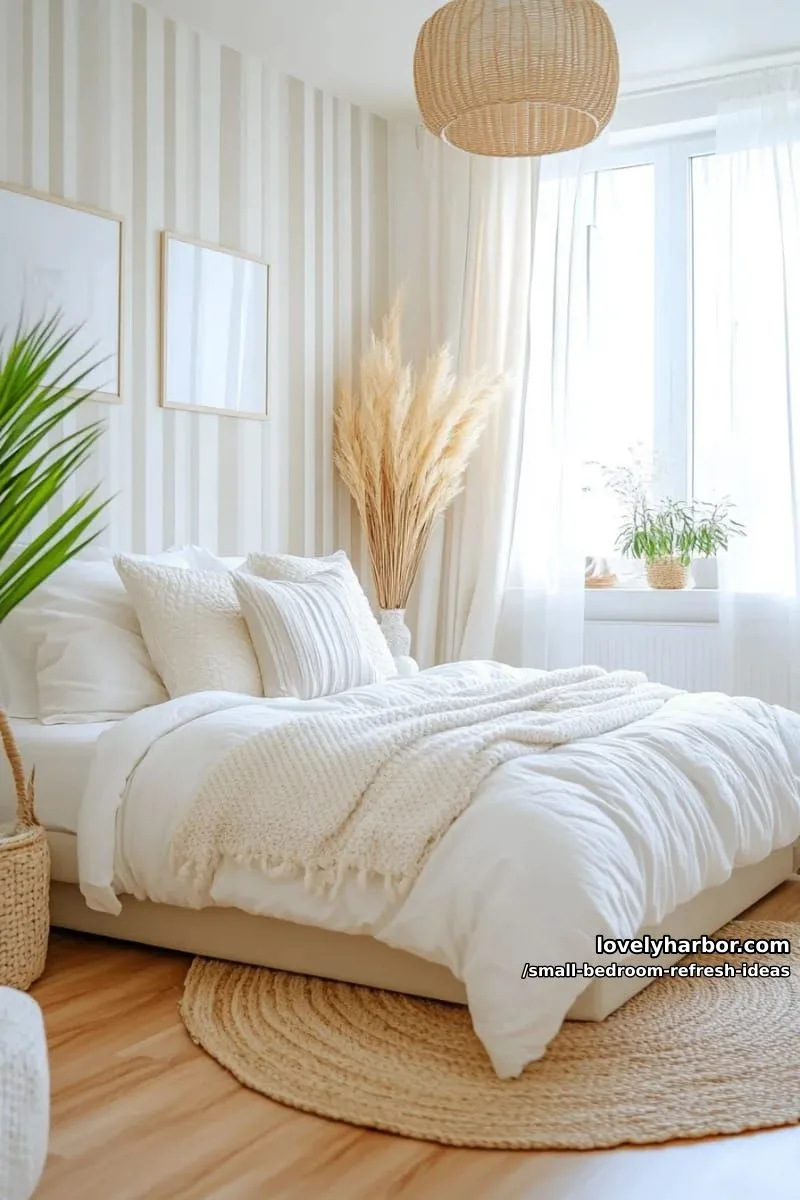 use vertical stripes or paneling to visually stretch the room taller 1