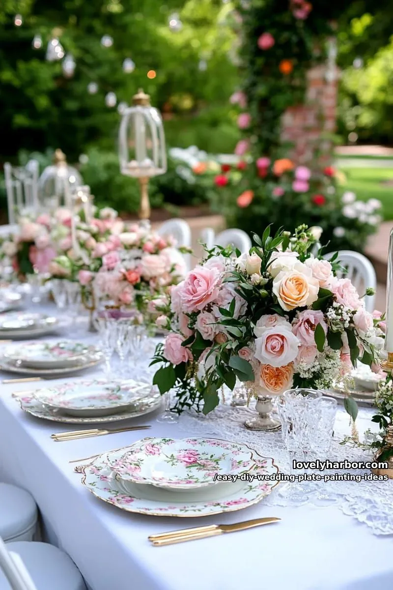 vintage teacup motif with pastel roses and gold accents 1