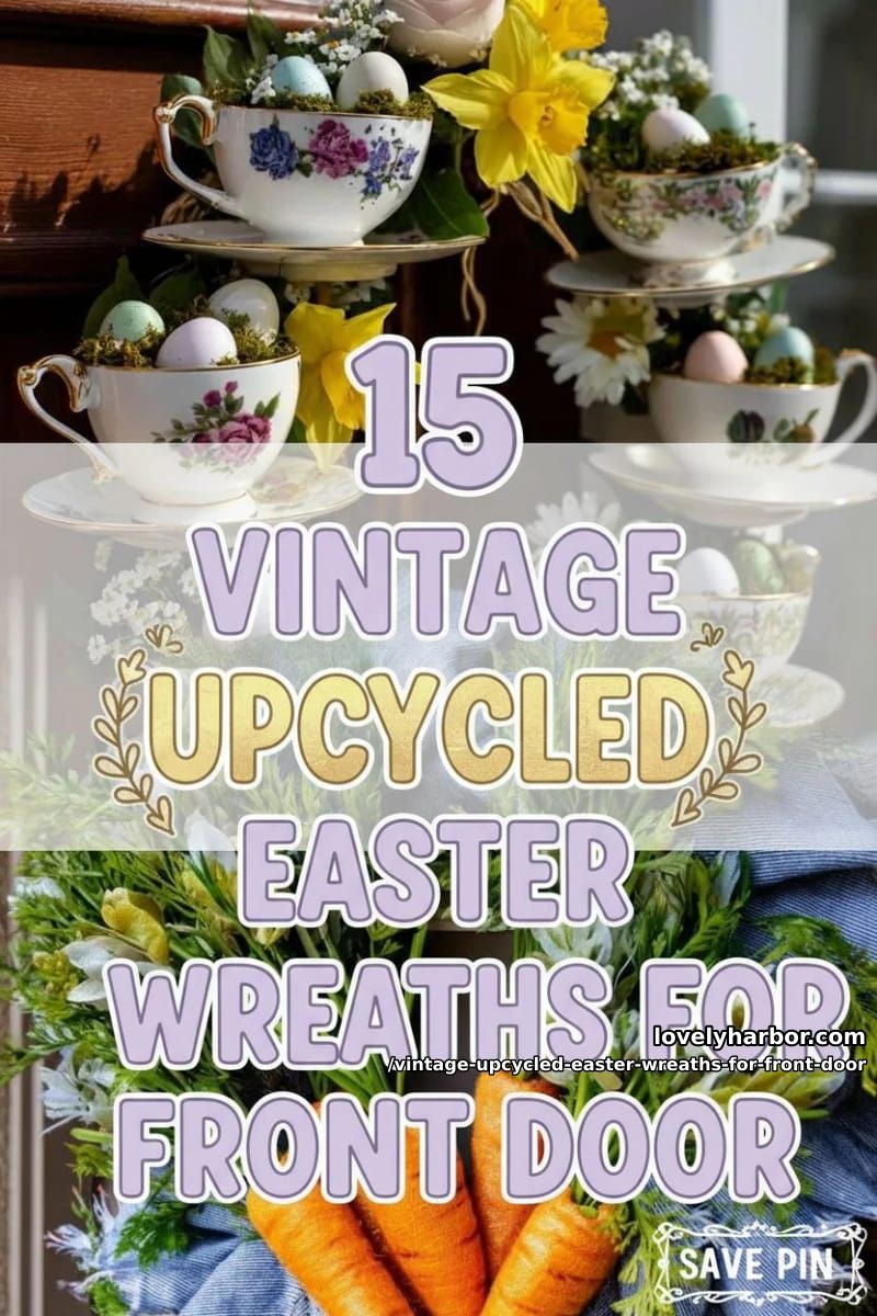 15 Vintage-Inspired Upcycled Easter Wreaths For Your Front Door 37 vintage upcycled easter wreaths for front door - Collage 36