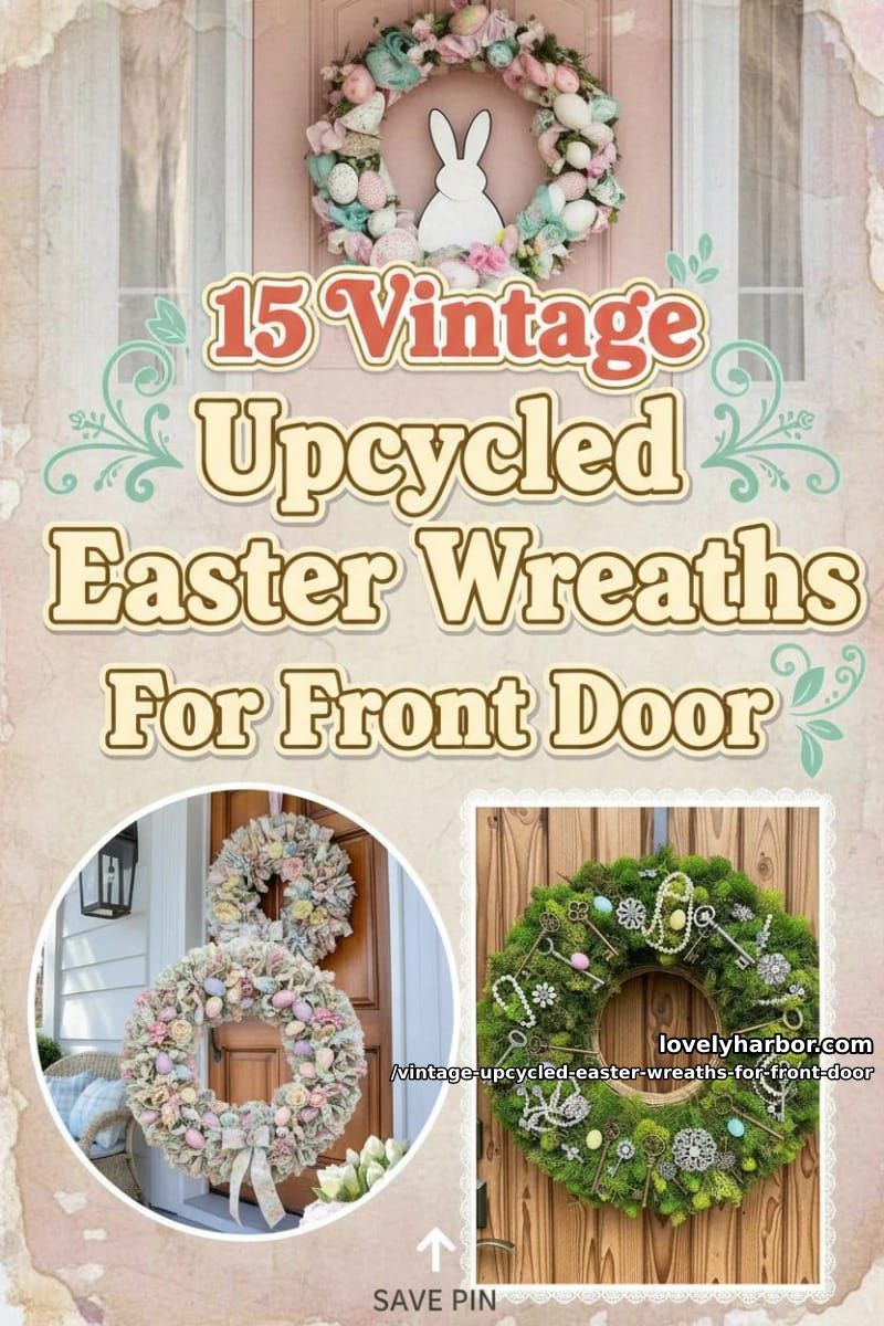 15 Vintage-Inspired Upcycled Easter Wreaths For Your Front Door 39 vintage upcycled easter wreaths for front door - Collage 38