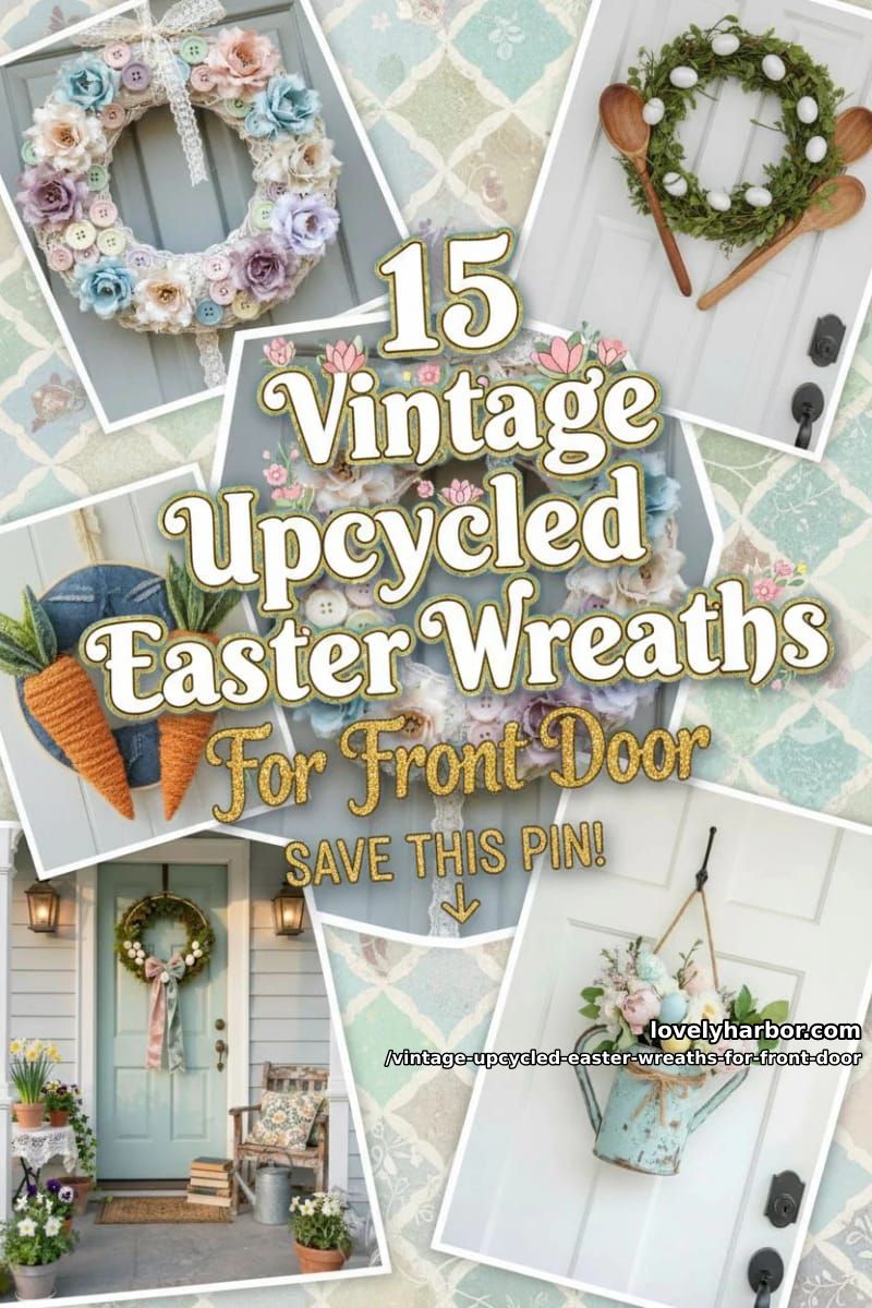 15 Vintage-Inspired Upcycled Easter Wreaths For Your Front Door 40 vintage upcycled easter wreaths for front door - Collage 39