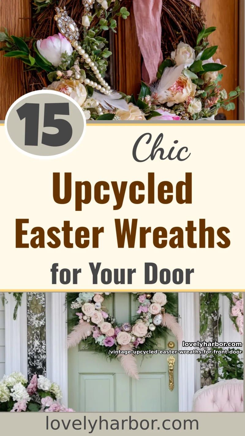 15 Vintage-Inspired Upcycled Easter Wreaths For Your Front Door 44 vintage upcycled easter wreaths for front door - Collage 43