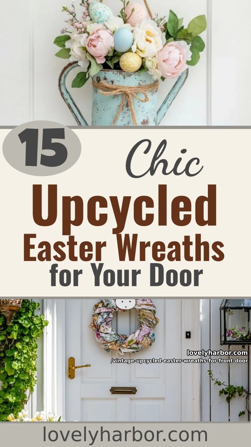 15 Vintage-Inspired Upcycled Easter Wreaths For Your Front Door 53 vintage upcycled easter wreaths for front door - Collage 52