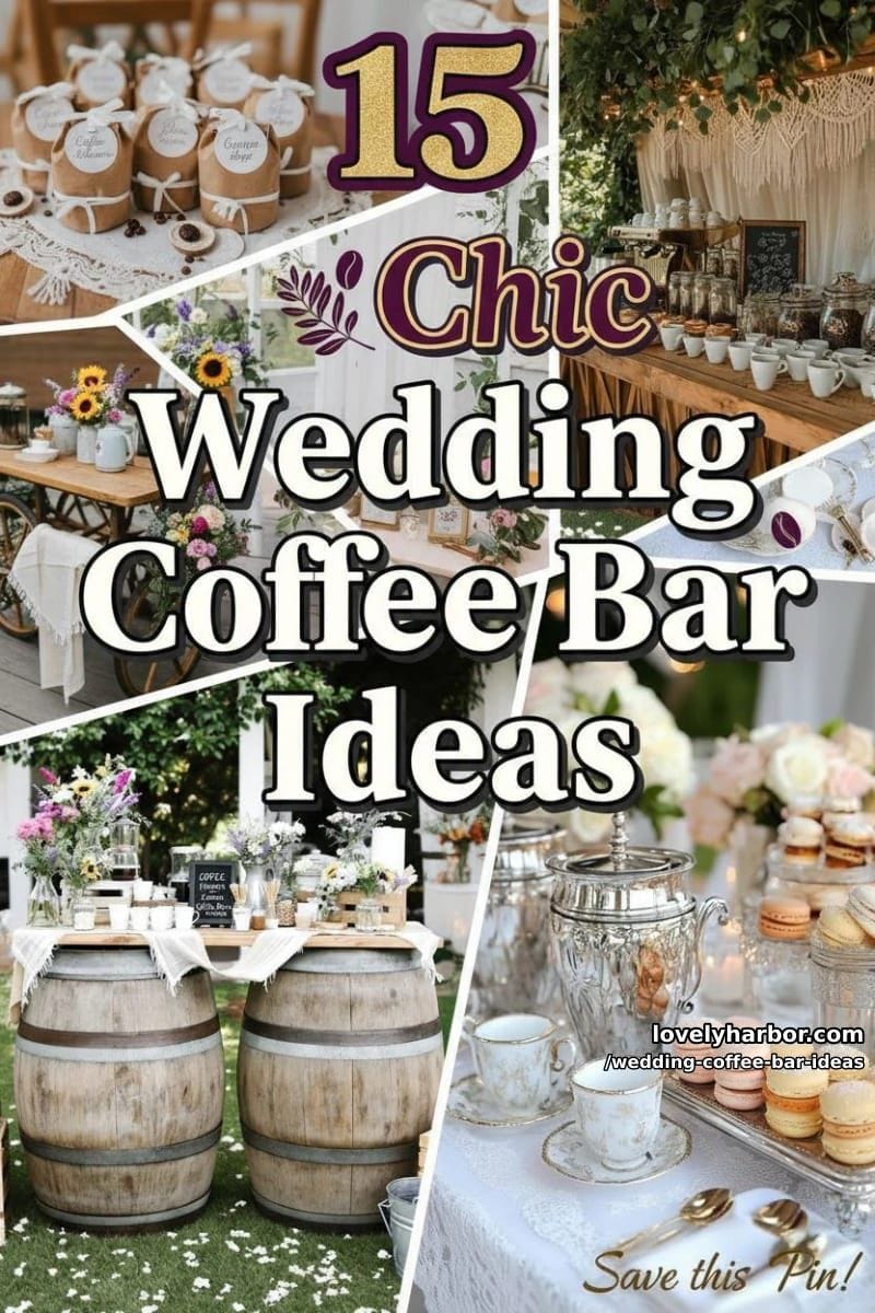 15 Wedding Coffee Bar Ideas For A Vintage Vibe 38 wedding coffee bar ideas - Collage 37
