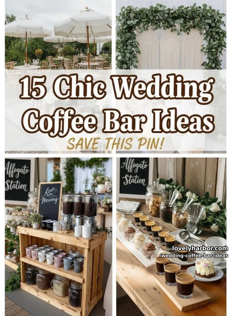 15 Wedding Coffee Bar Ideas For A Vintage Vibe 40 wedding coffee bar ideas - Collage 39