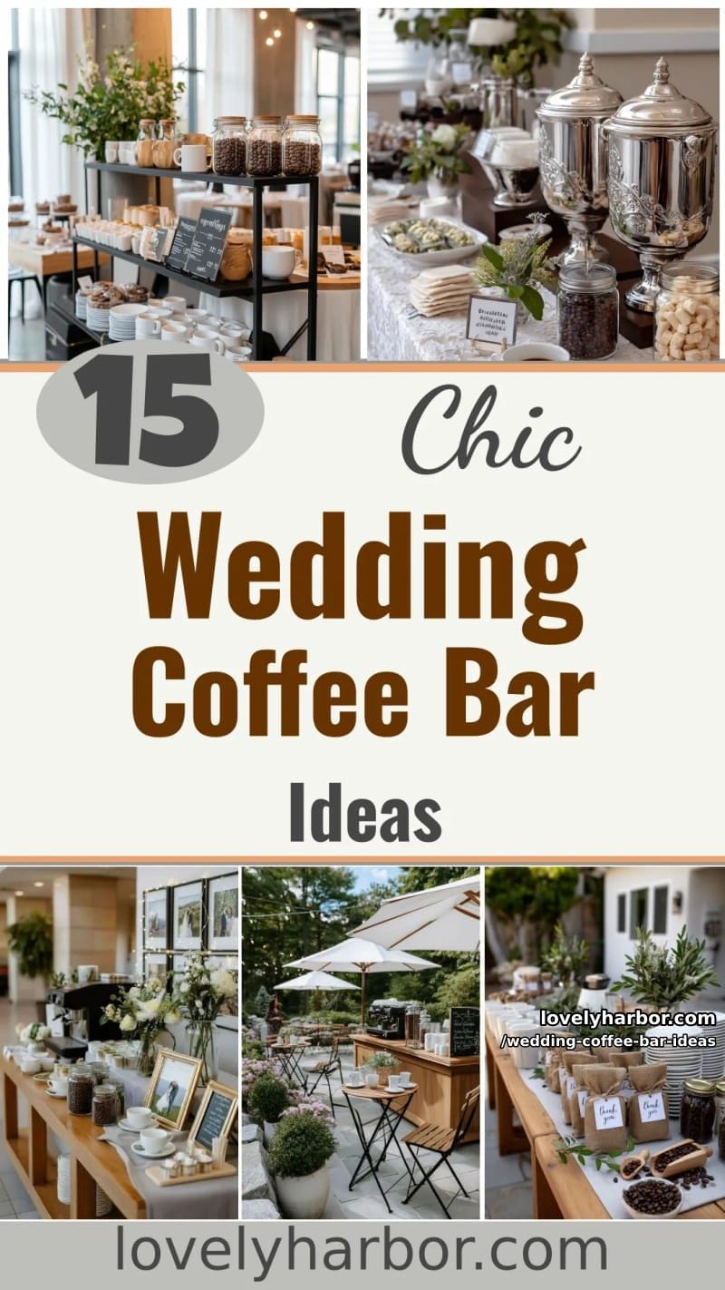 15 Wedding Coffee Bar Ideas For A Vintage Vibe 51 wedding coffee bar ideas - Collage 50