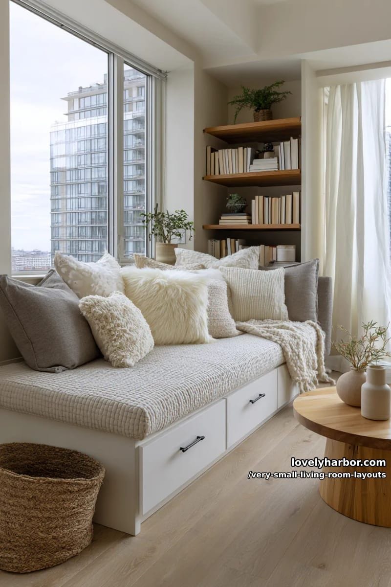 window seat nook with built-in storage and hygge-inspired pillows 1