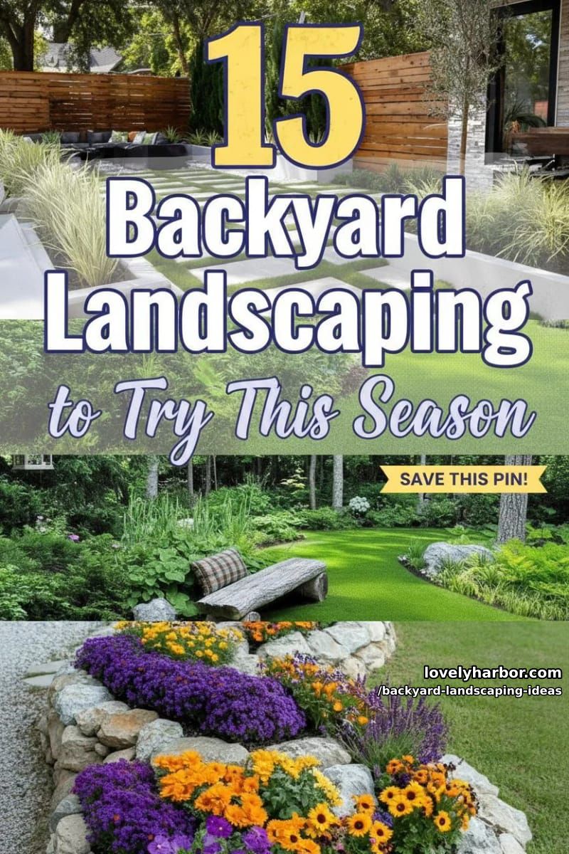 15 Backyard Landscaping Ideas to Try This Season 41 backyard landscaping ideas - Collage 40