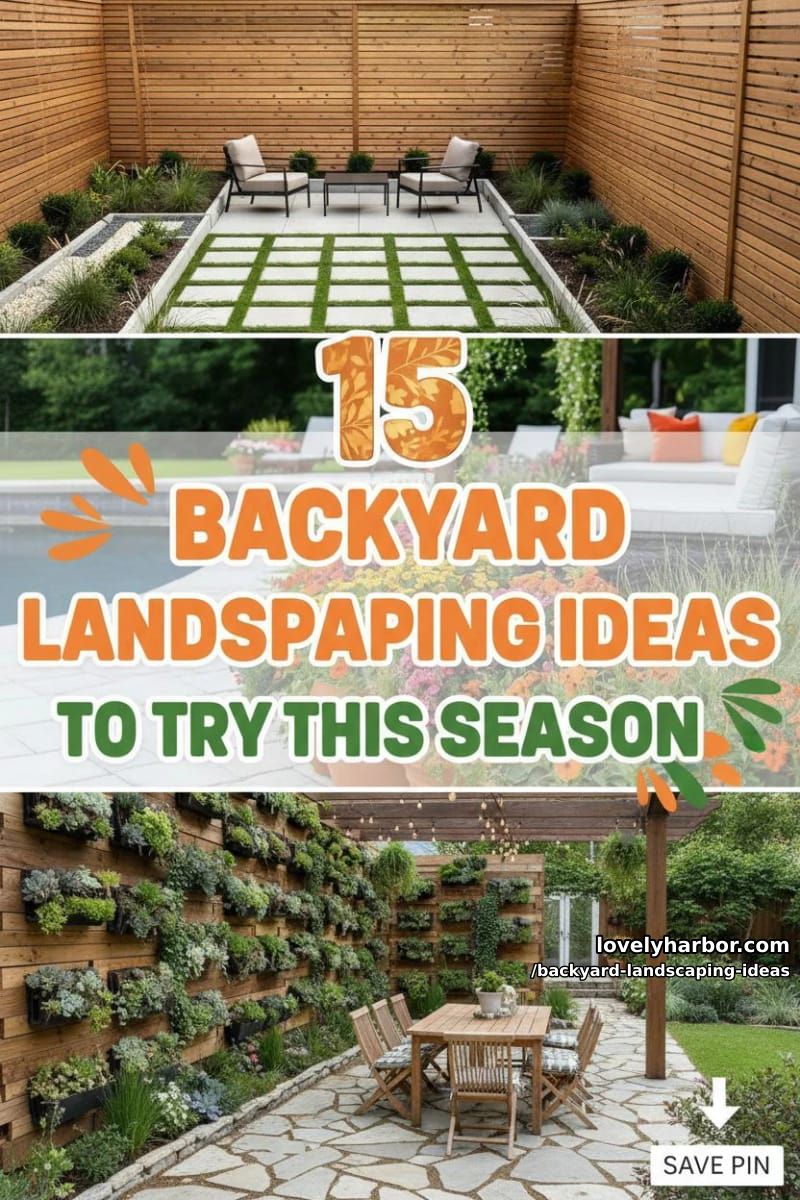 15 Backyard Landscaping Ideas to Try This Season 44 backyard landscaping ideas - Collage 43