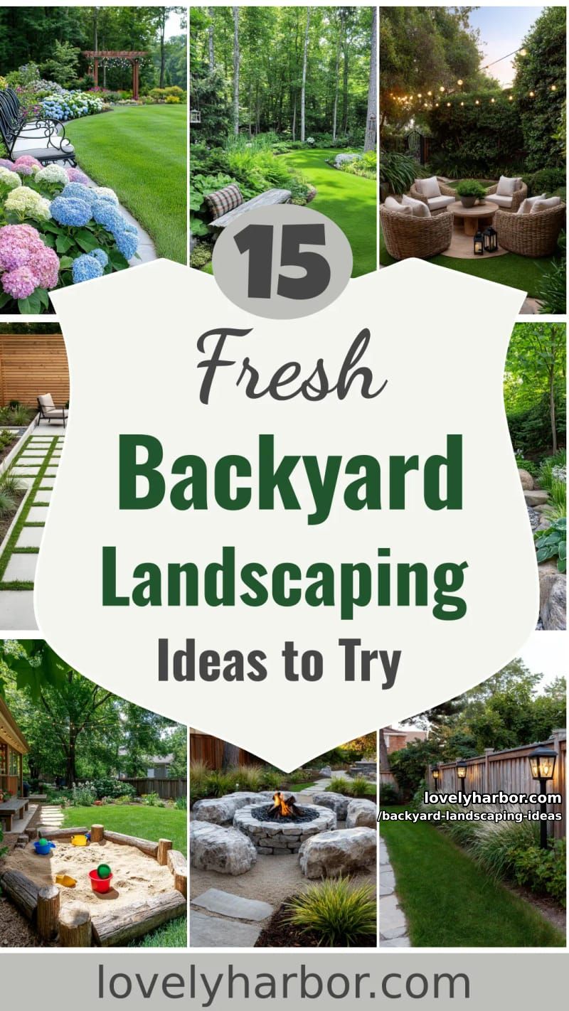 15 Backyard Landscaping Ideas to Try This Season 47 backyard landscaping ideas - Collage 46