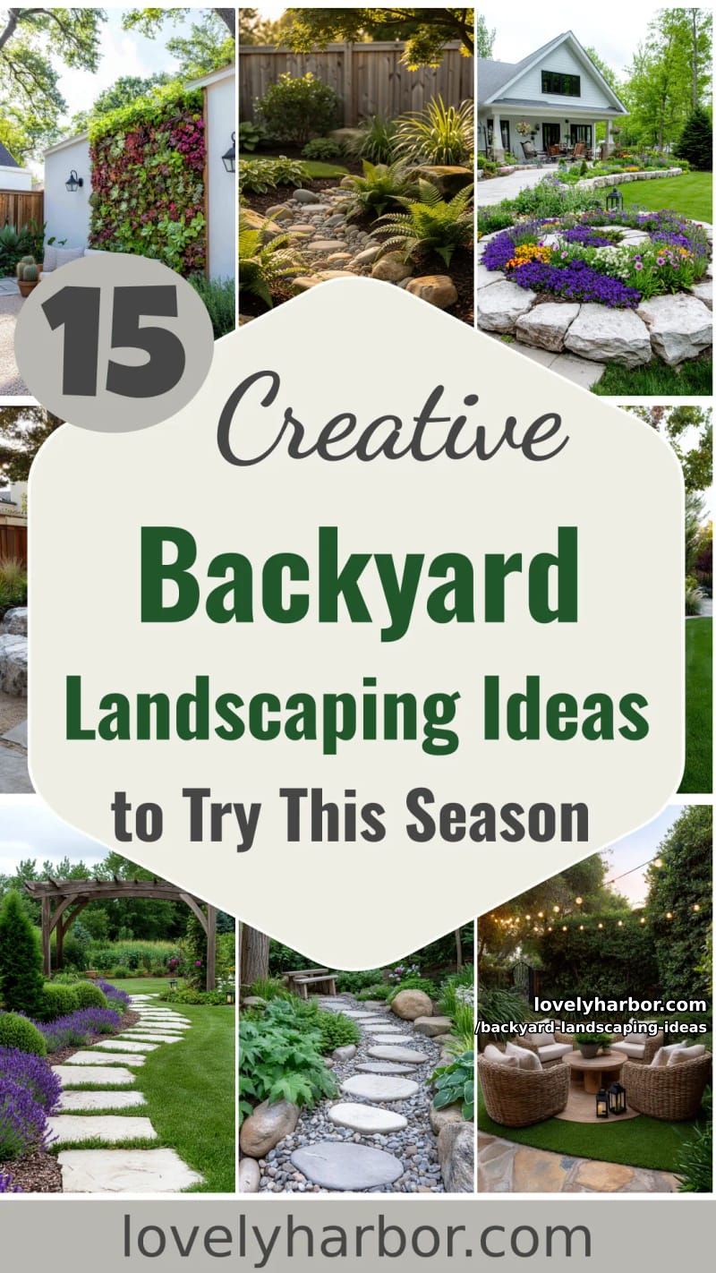 15 Backyard Landscaping Ideas to Try This Season 49 backyard landscaping ideas - Collage 48