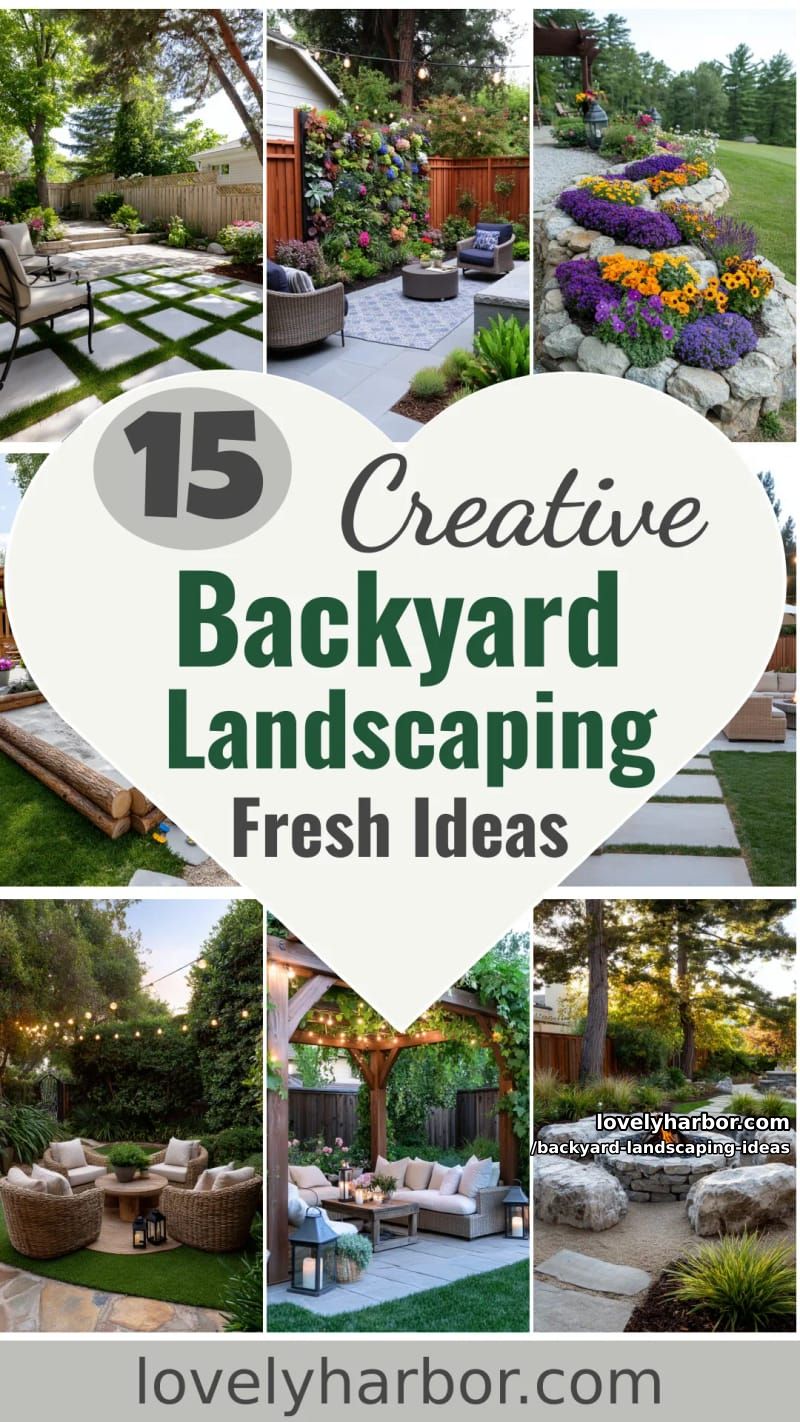 15 Backyard Landscaping Ideas to Try This Season 51 backyard landscaping ideas - Collage 50