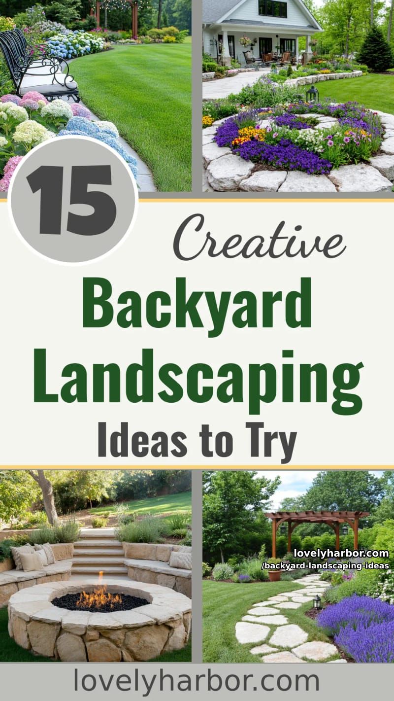 15 Backyard Landscaping Ideas to Try This Season 53 backyard landscaping ideas - Collage 52