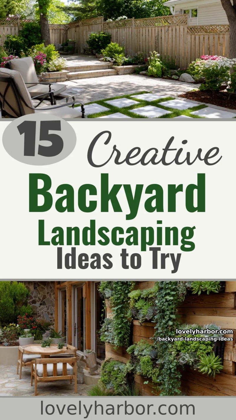 15 Backyard Landscaping Ideas to Try This Season 54 backyard landscaping ideas - Collage 53