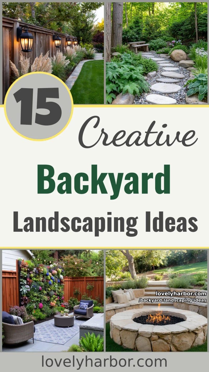 15 Backyard Landscaping Ideas to Try This Season 55 backyard landscaping ideas - Collage 54