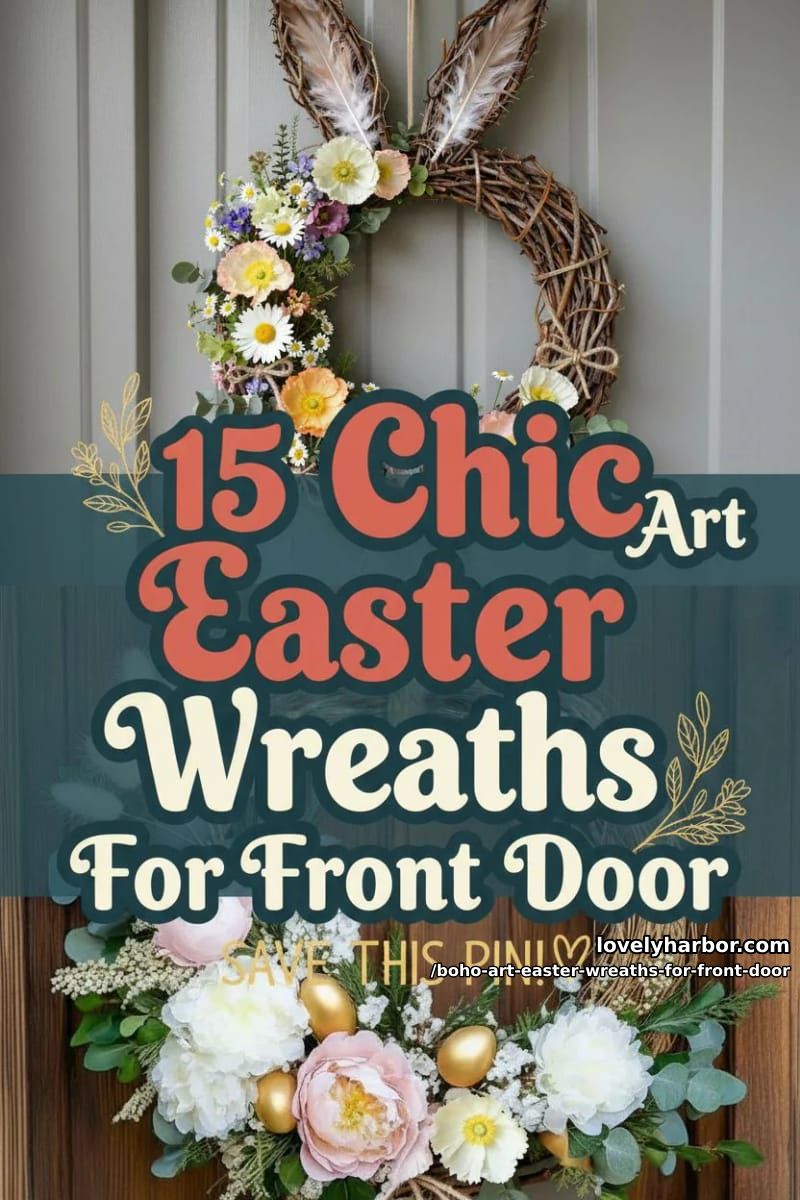 15 Boho Art Easter Wreaths for an Inviting Front Door 40 boho art easter wreaths for front door - Collage 39