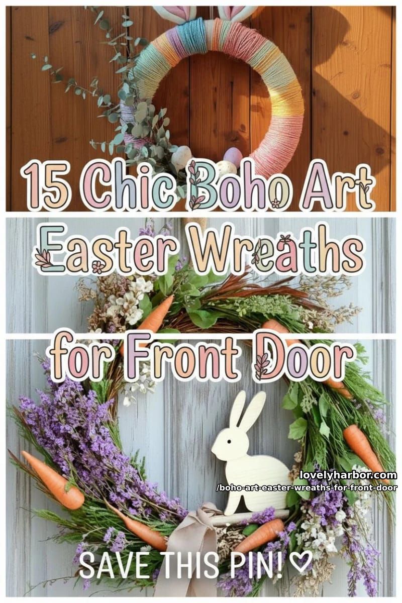 15 Boho Art Easter Wreaths for an Inviting Front Door 41 boho art easter wreaths for front door - Collage 40