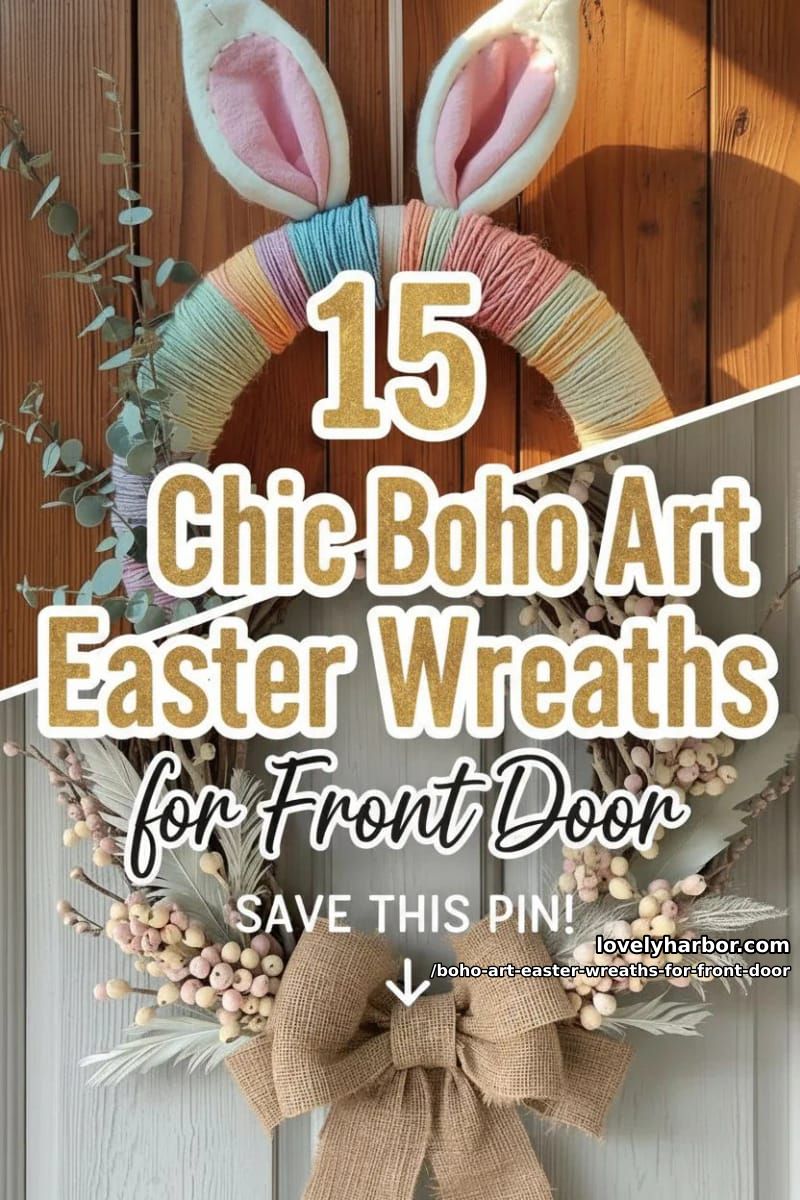 15 Boho Art Easter Wreaths for an Inviting Front Door 42 boho art easter wreaths for front door - Collage 41