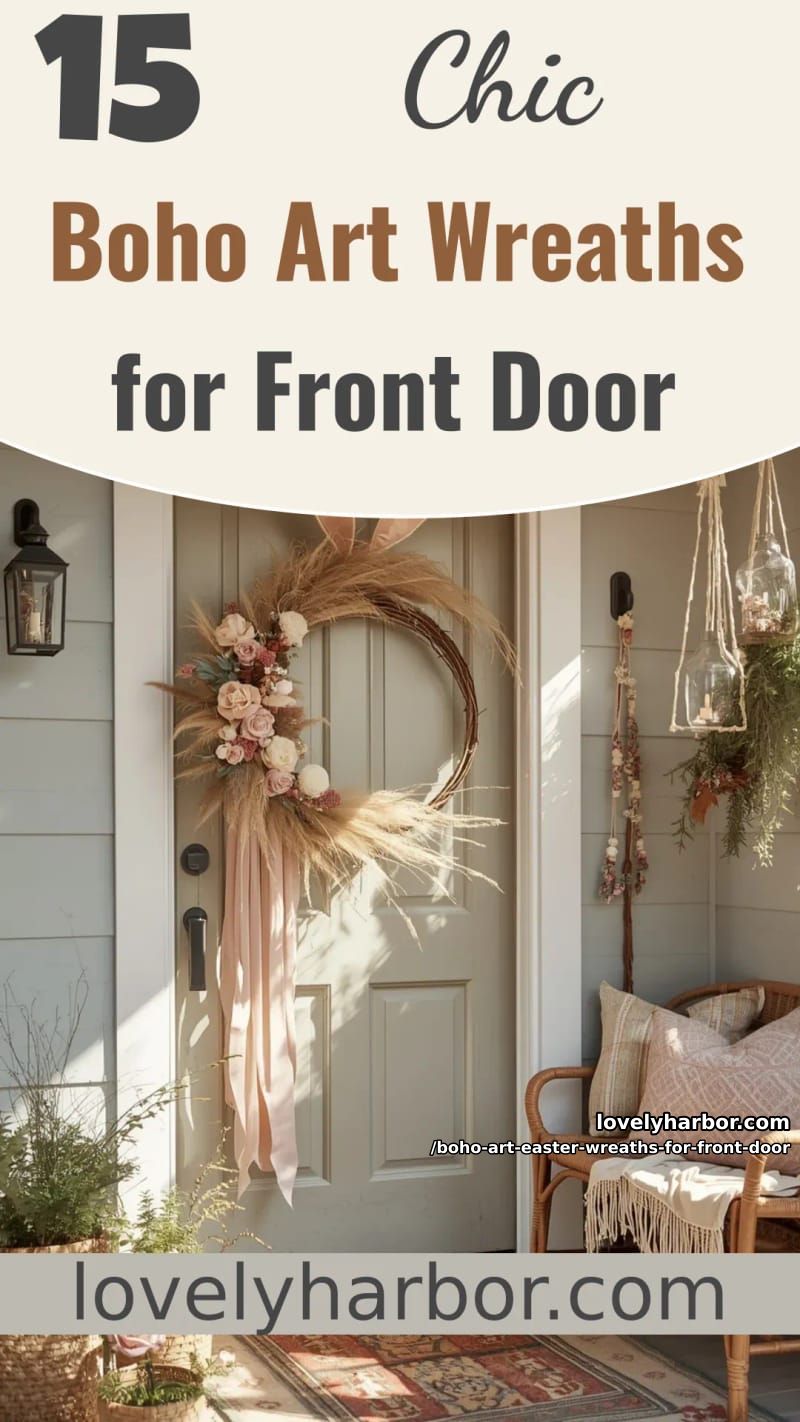 15 Boho Art Easter Wreaths for an Inviting Front Door 43 boho art easter wreaths for front door - Collage 42