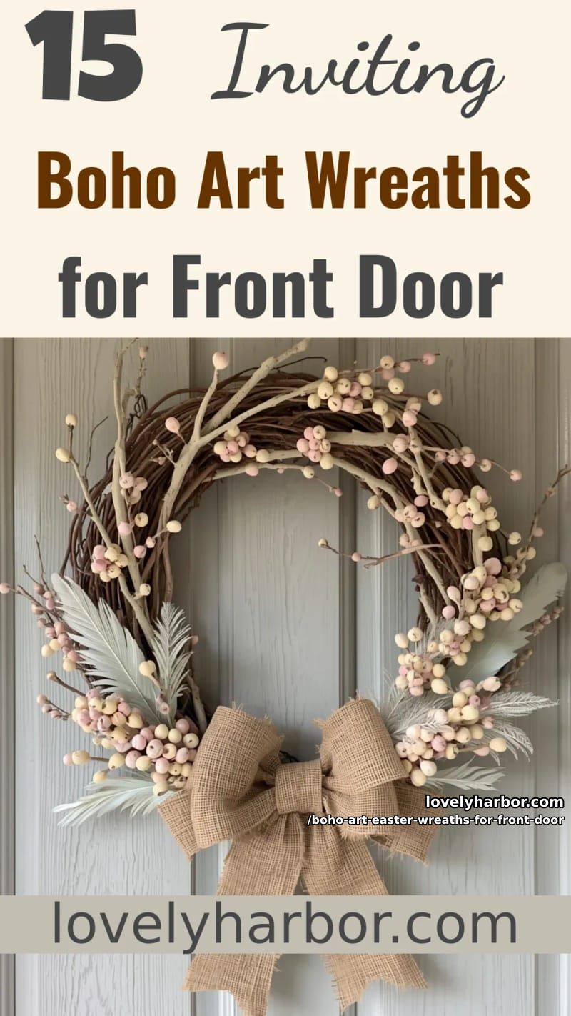 15 Boho Art Easter Wreaths for an Inviting Front Door 47 boho art easter wreaths for front door - Collage 46